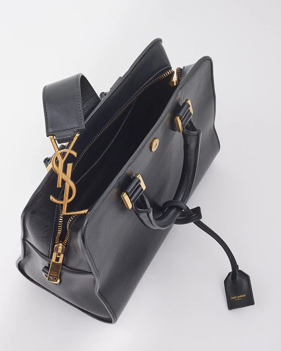 Saint Laurent Black Leather Cabas Tote