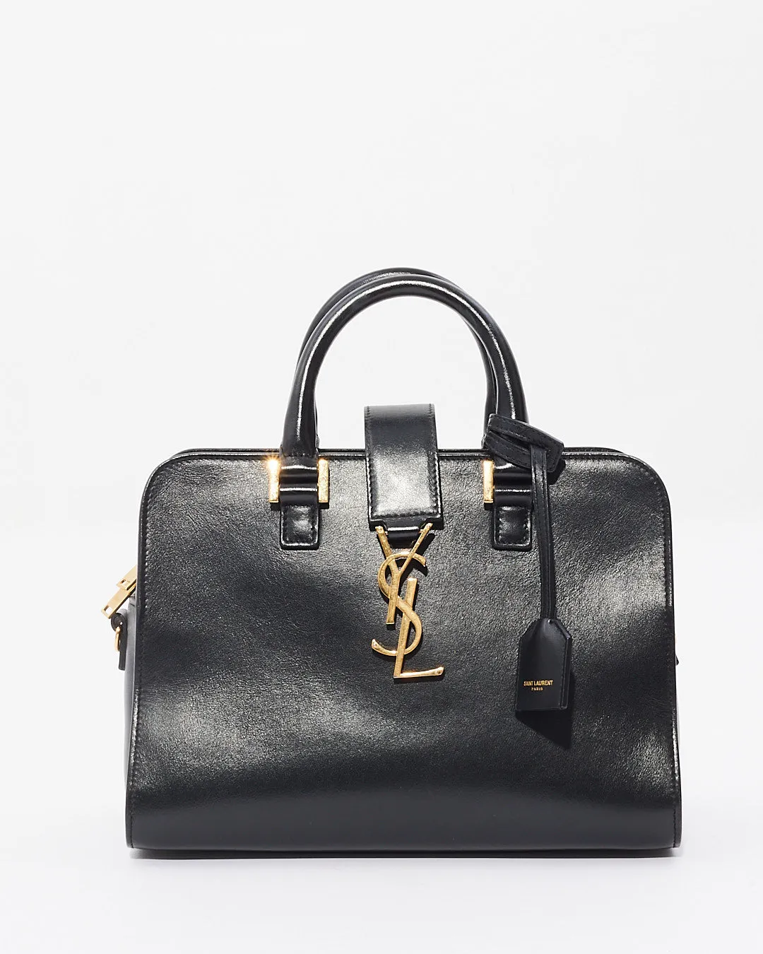 Saint Laurent Black Leather Cabas Tote