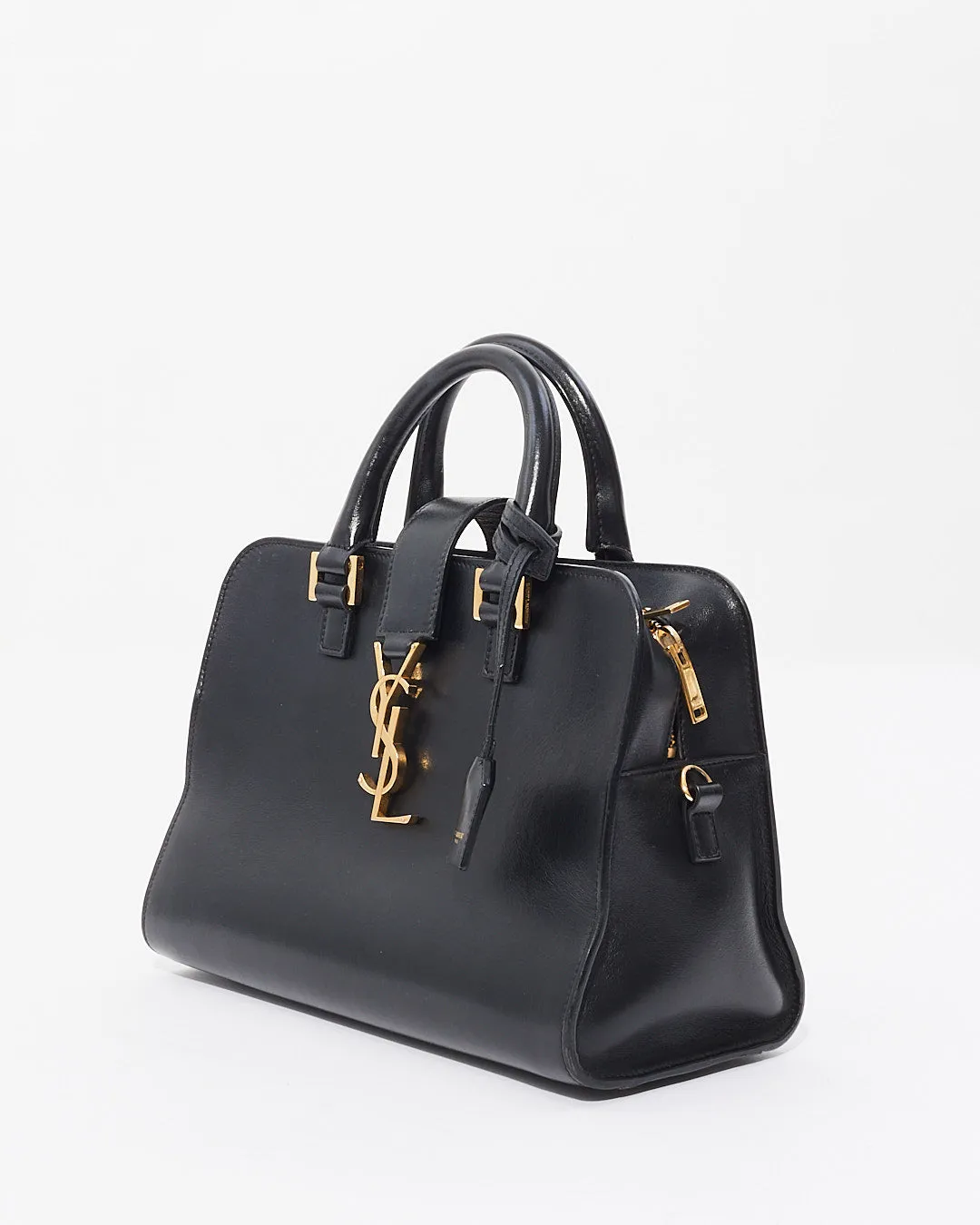 Saint Laurent Black Leather Cabas Tote