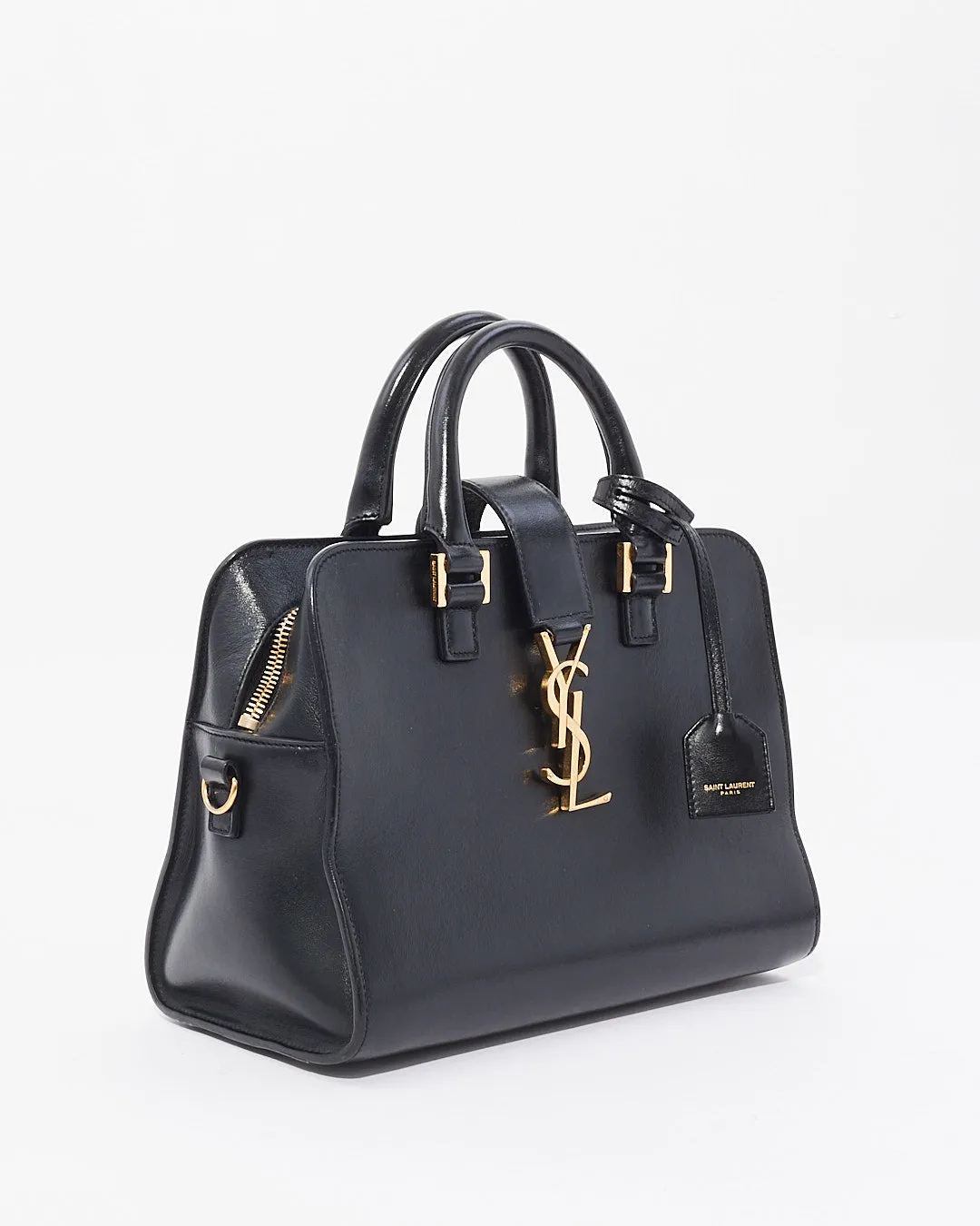 Saint Laurent Black Leather Cabas Tote