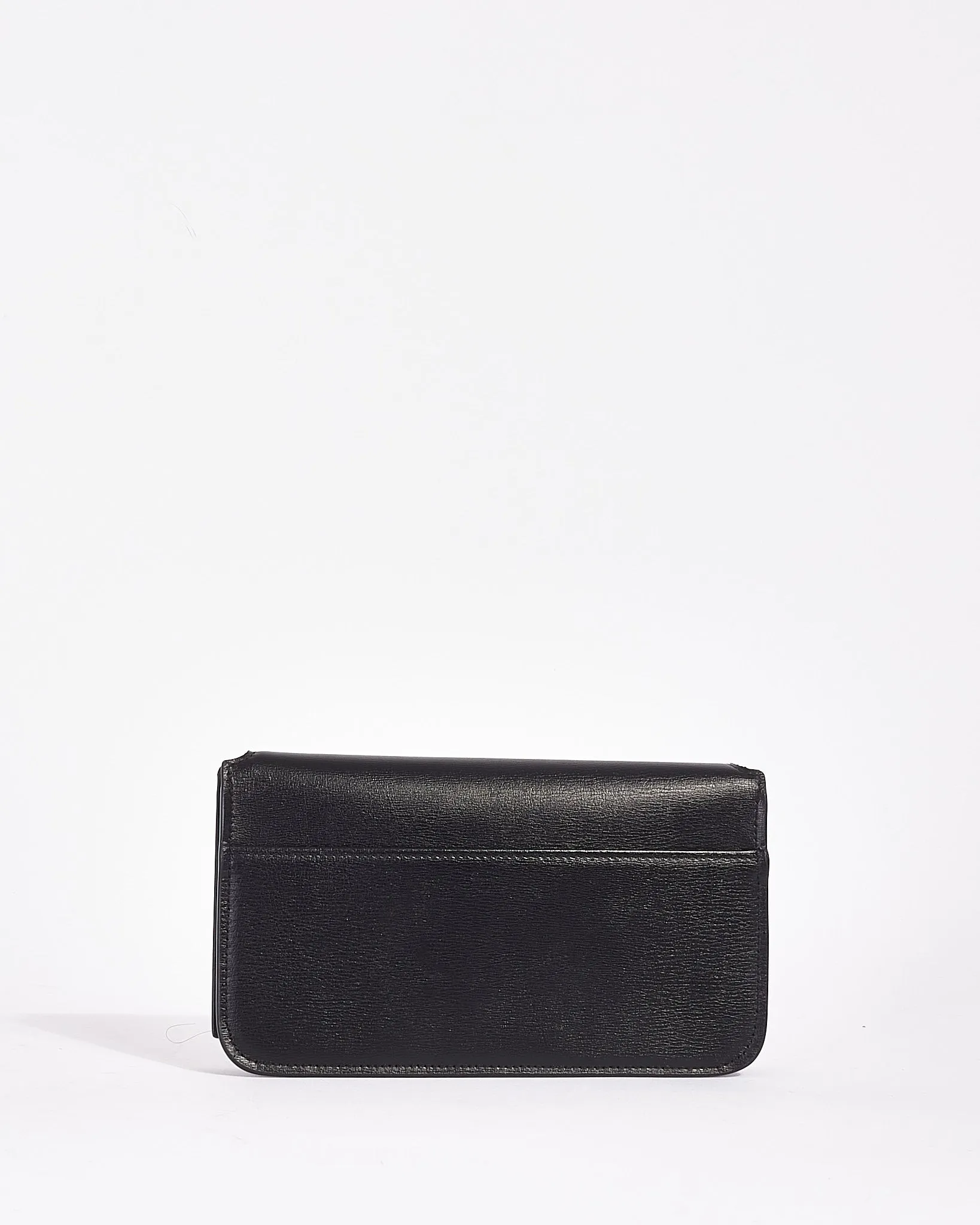 Saint Laurent Black Leather Logo Cassandre Phone Holder on Chain Bag