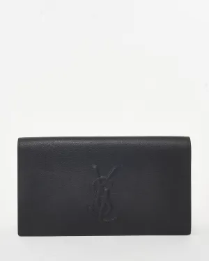 Saint Laurent Black Leather YSL Belle De Jour Clutch Bag