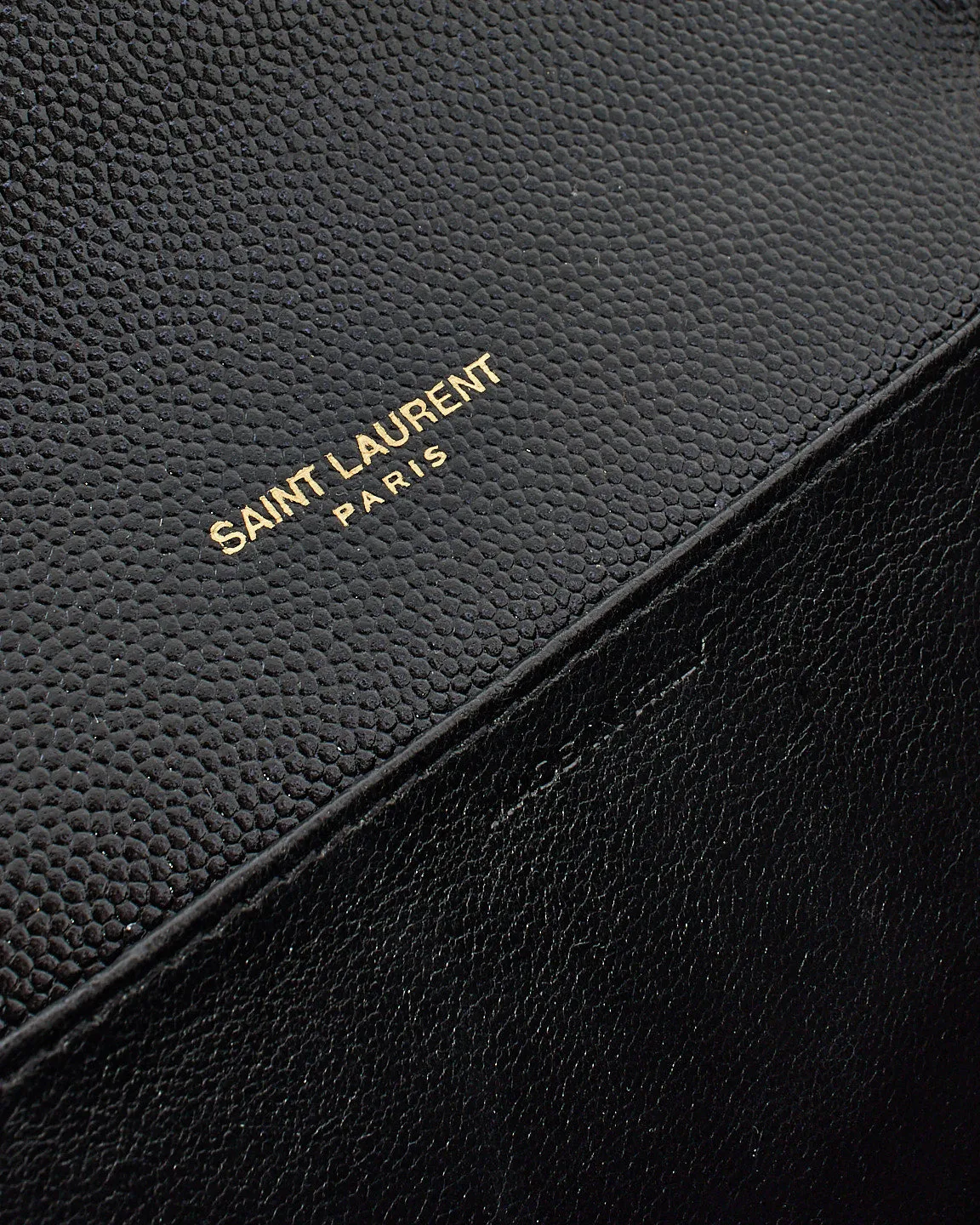 Saint Laurent Black Monogram Grained Leather Uptown Wallet On Chain