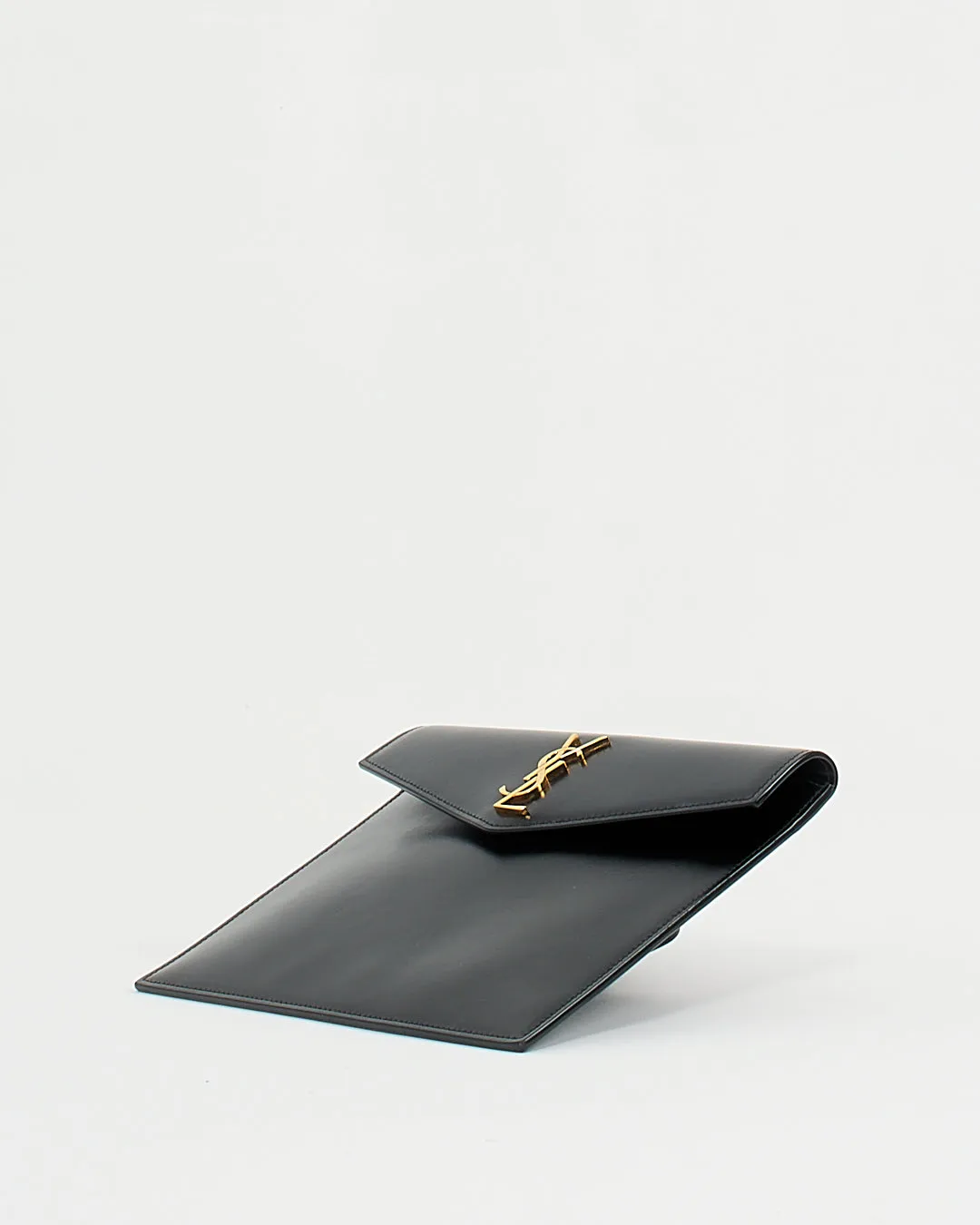Saint Laurent Black Smooth Leather Baby Uptown Pouch Clutch