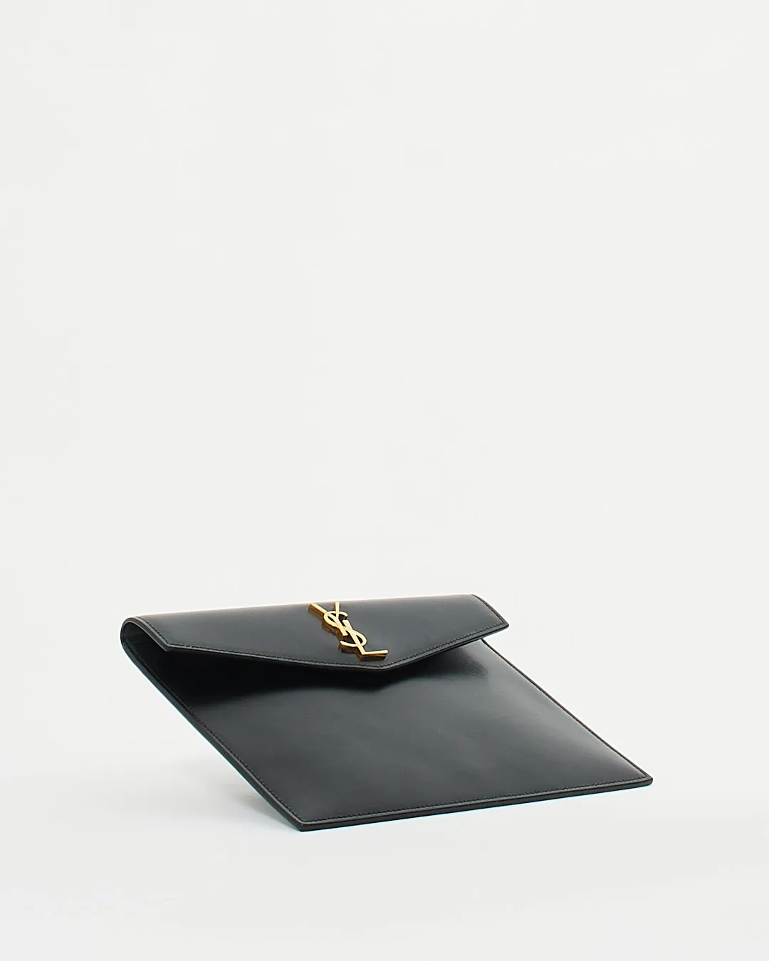 Saint Laurent Black Smooth Leather Baby Uptown Pouch Clutch