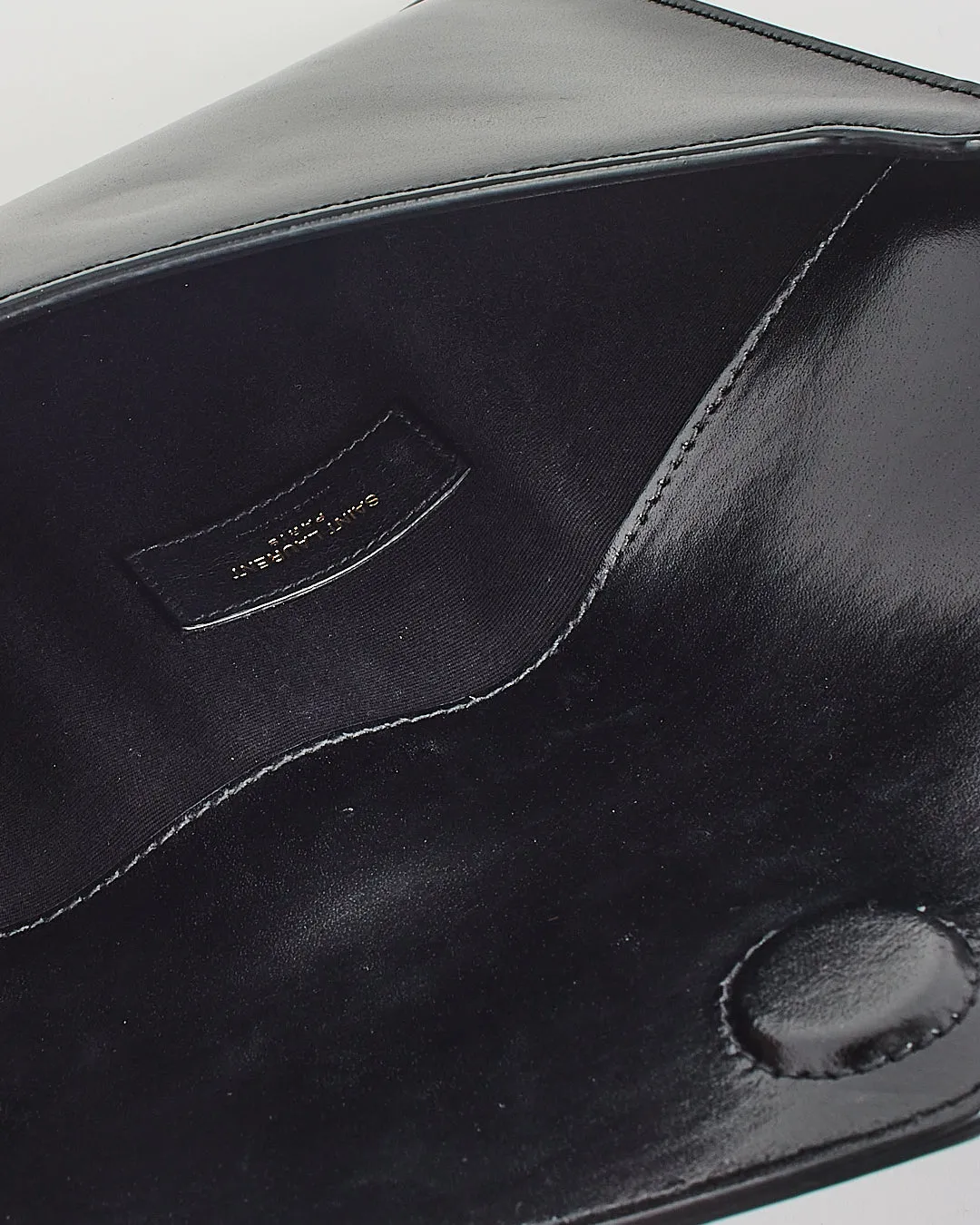 Saint Laurent Black Smooth Leather Baby Uptown Pouch Clutch
