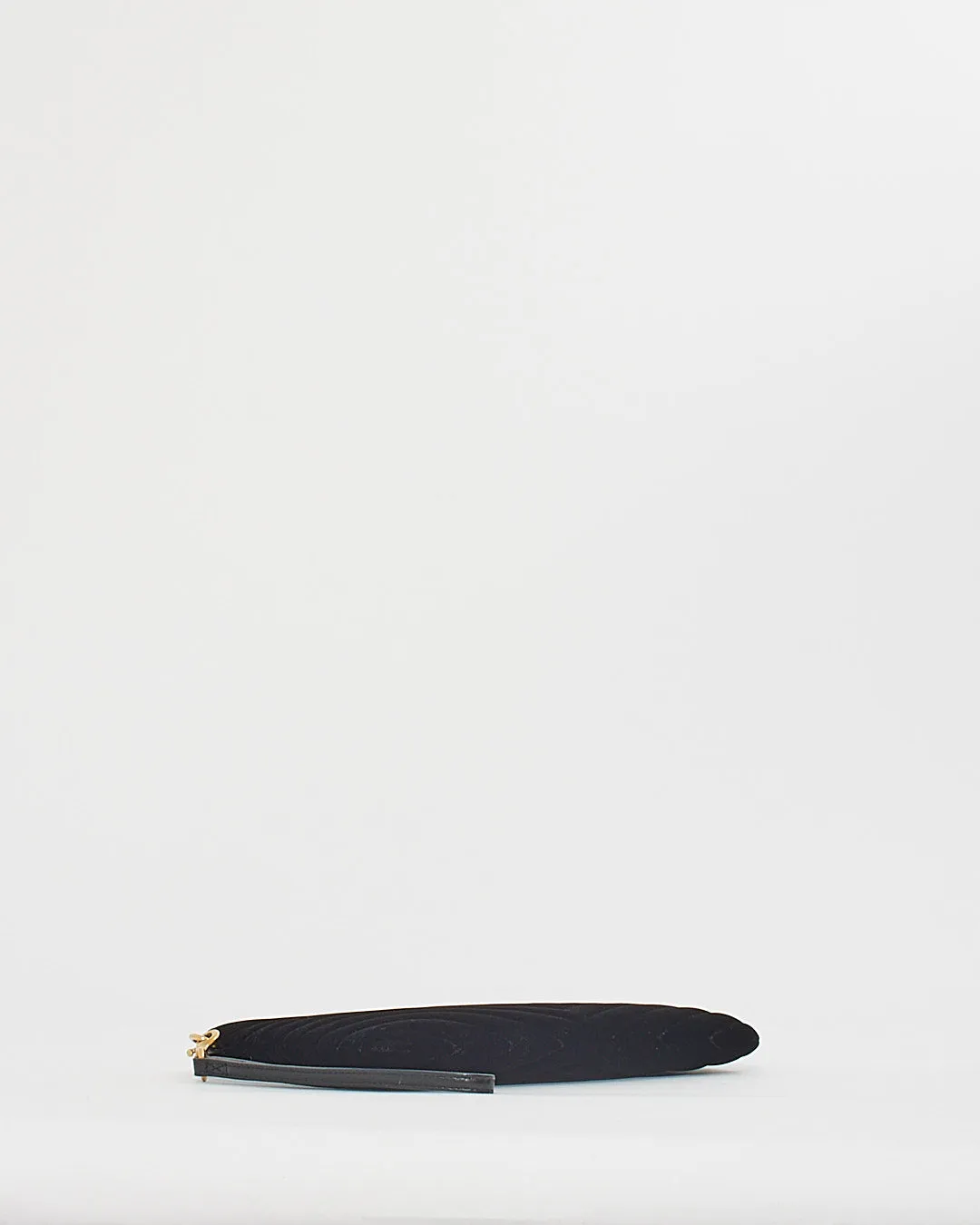 Saint Laurent Black Velvet Monogram Wristlet Clutch