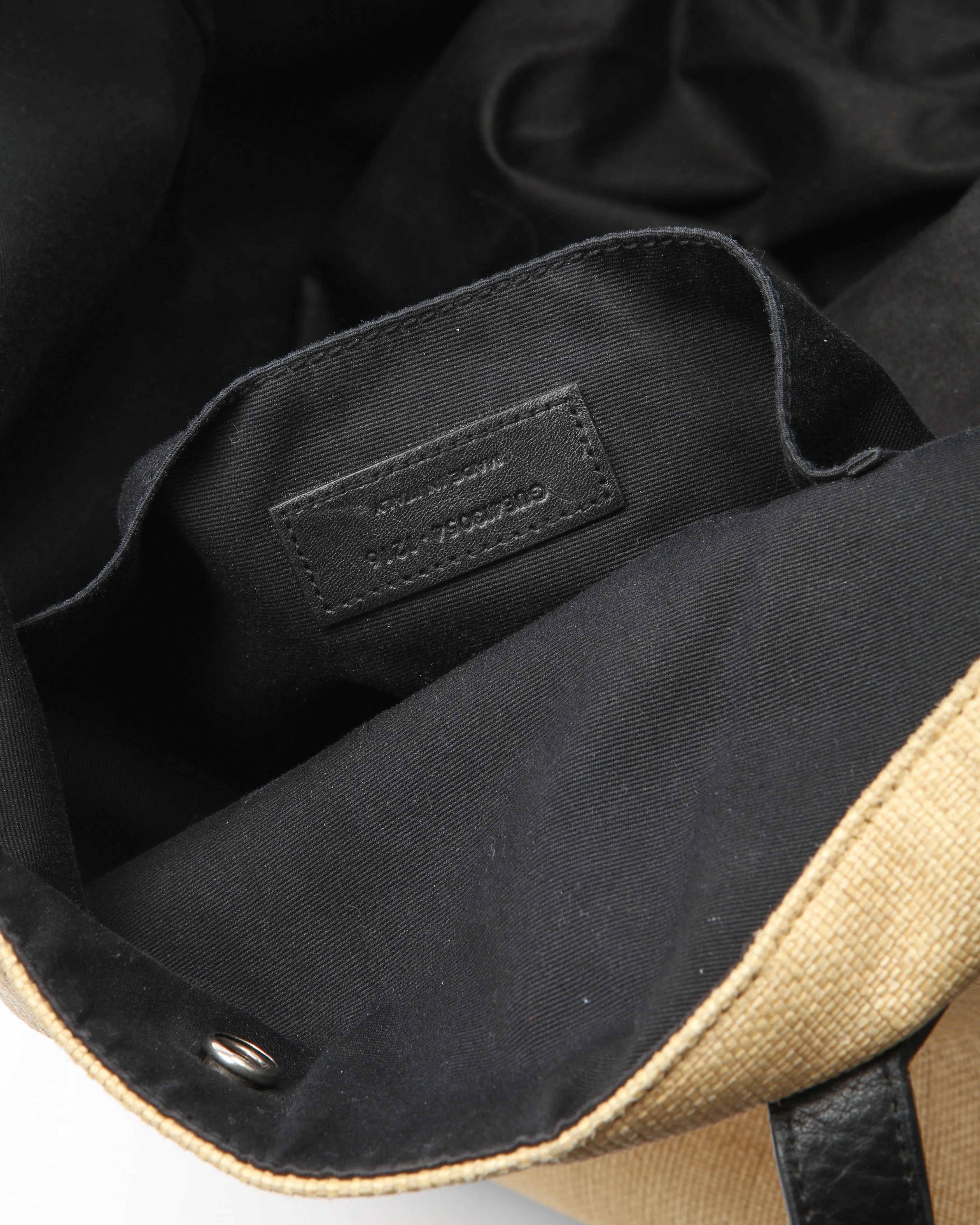 Saint Laurent Black/Beige Woven Beach Tote Bag