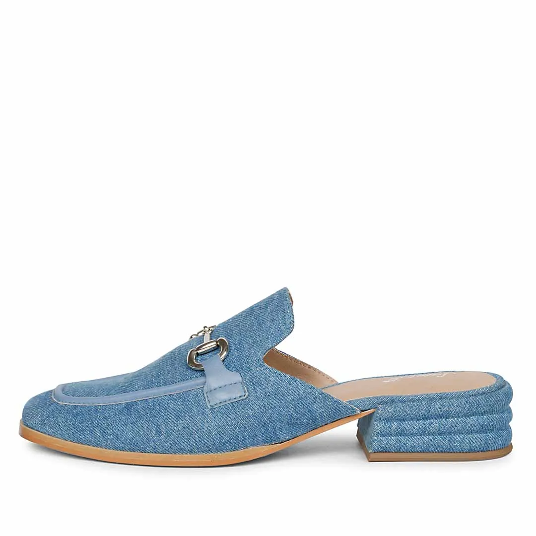 Saint Liona Denim Leather Moccasins