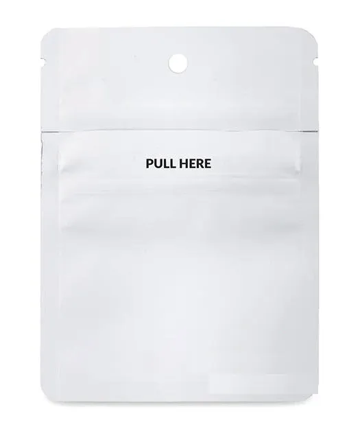 SAMPLE of Loud Lock Grip N Pull Mylar Bag 1/8 Oz or 1 Gram - Child Resistant - Opaque Black or White - (SAMPLE 1 Count)