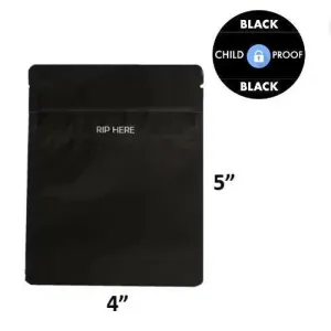 SAMPLE of Loud Lock Grip N Pull Mylar Bag 1/8 Oz or 1 Gram - Child Resistant - Opaque Black or White - (SAMPLE 1 Count)