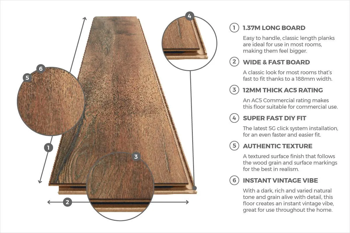 Series Woods 12mm Laminate Flooring Harbour Oak