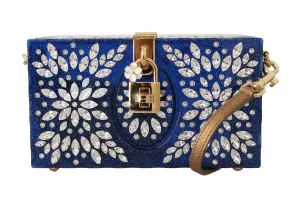 SICILY Blue Plexi Crystal Clutch Purse