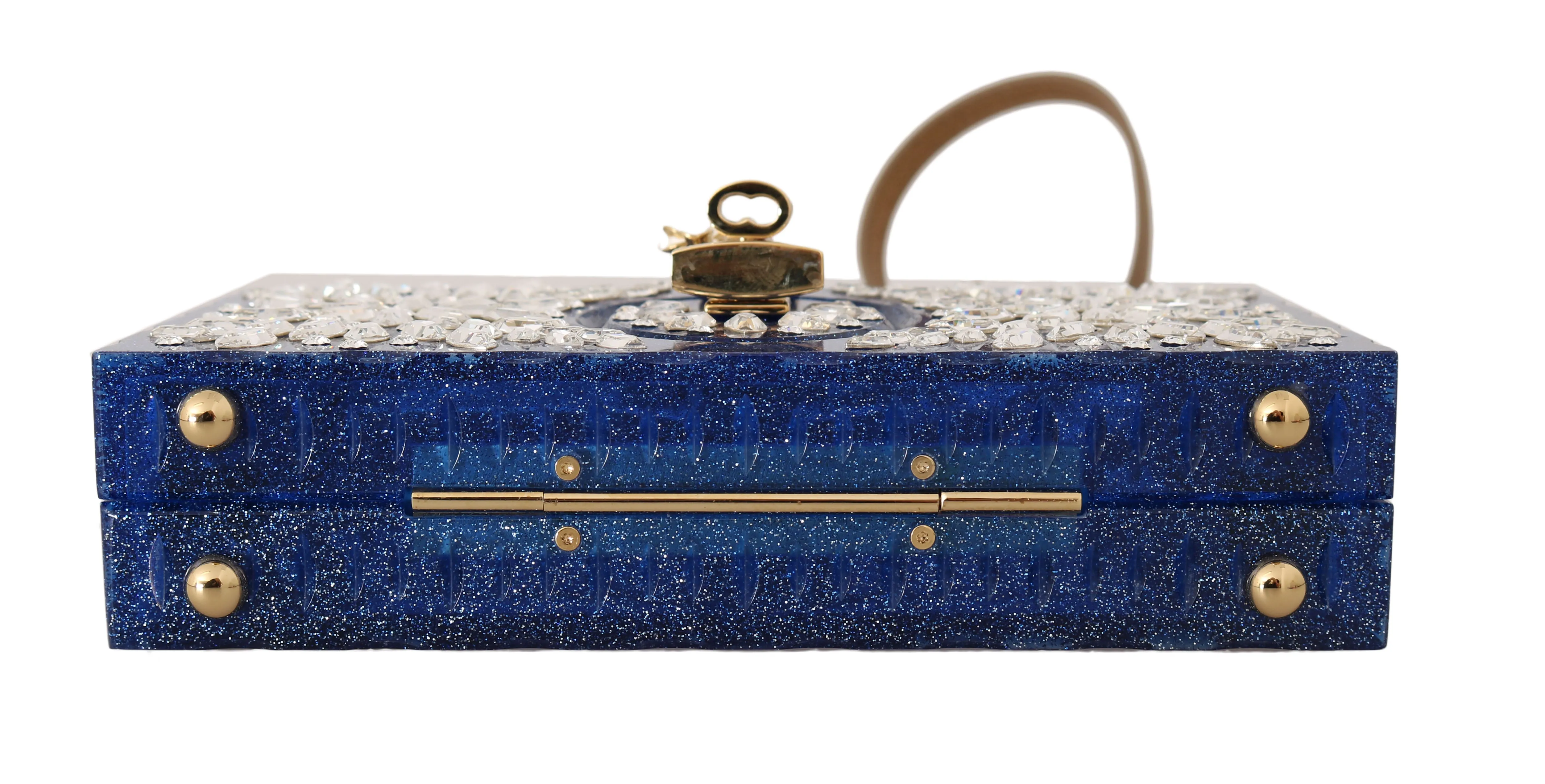 SICILY Blue Plexi Crystal Clutch Purse