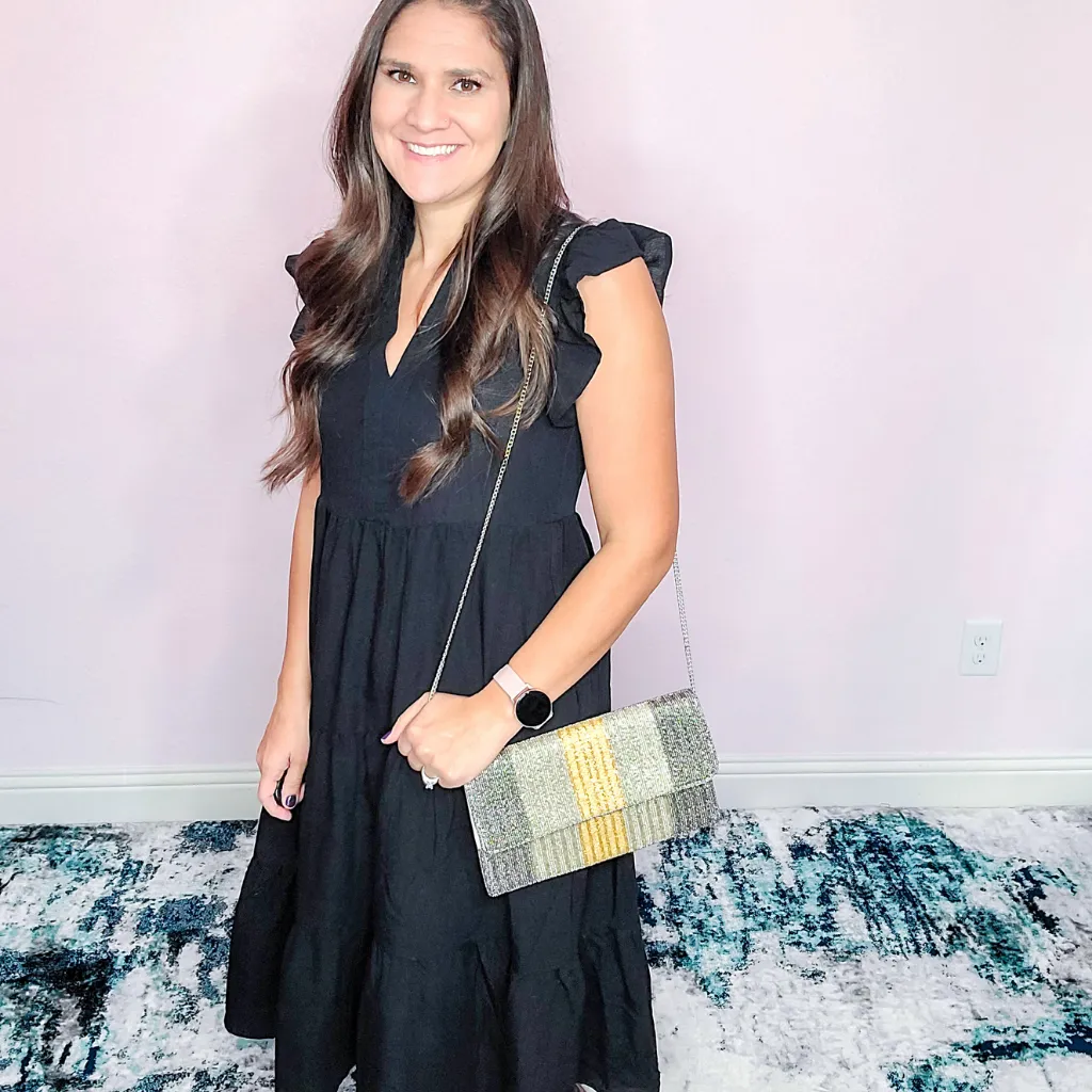 Silver and Gold Beaded Clutch