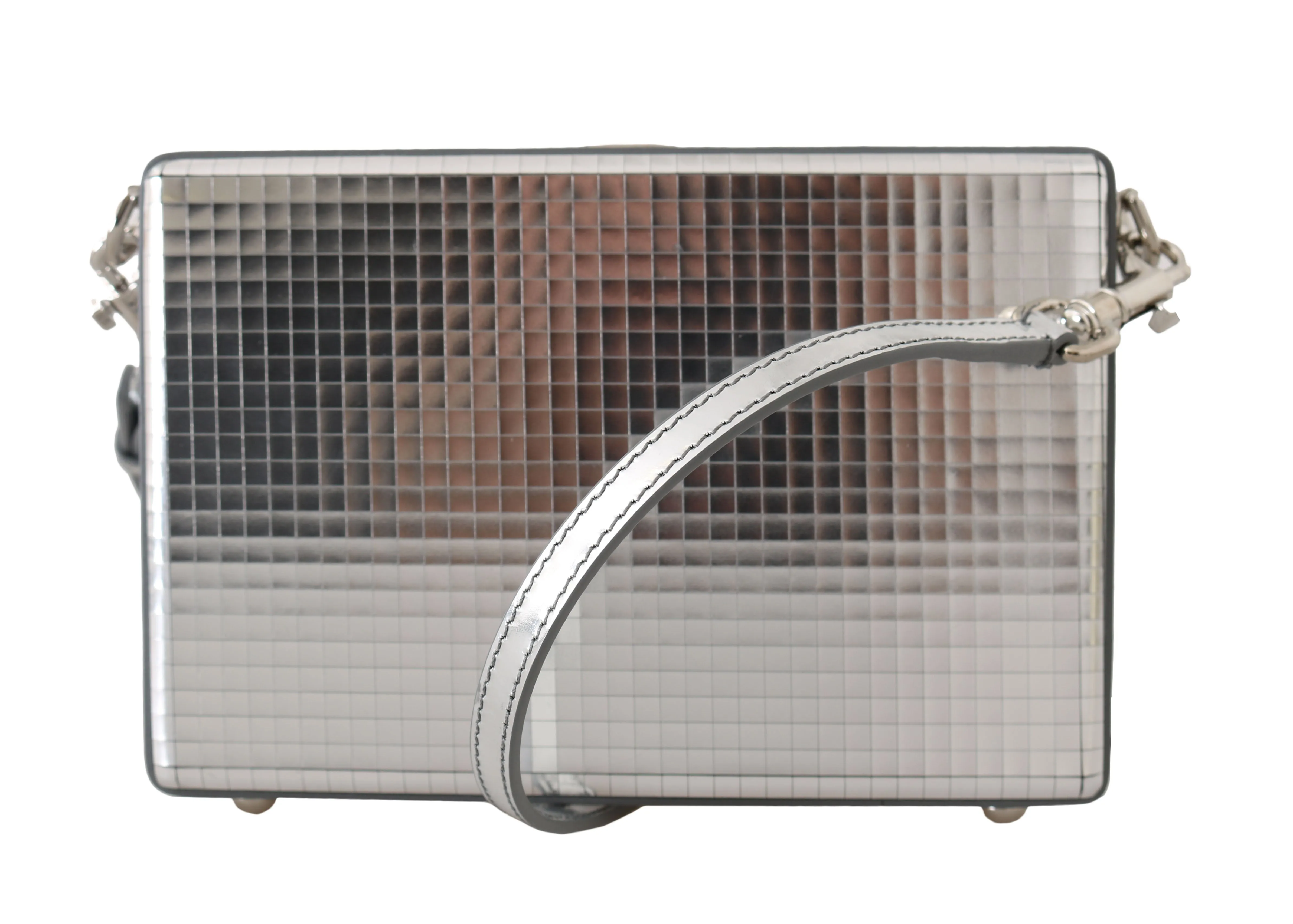 Silver I Love You Kiss Leather Clutch Purse