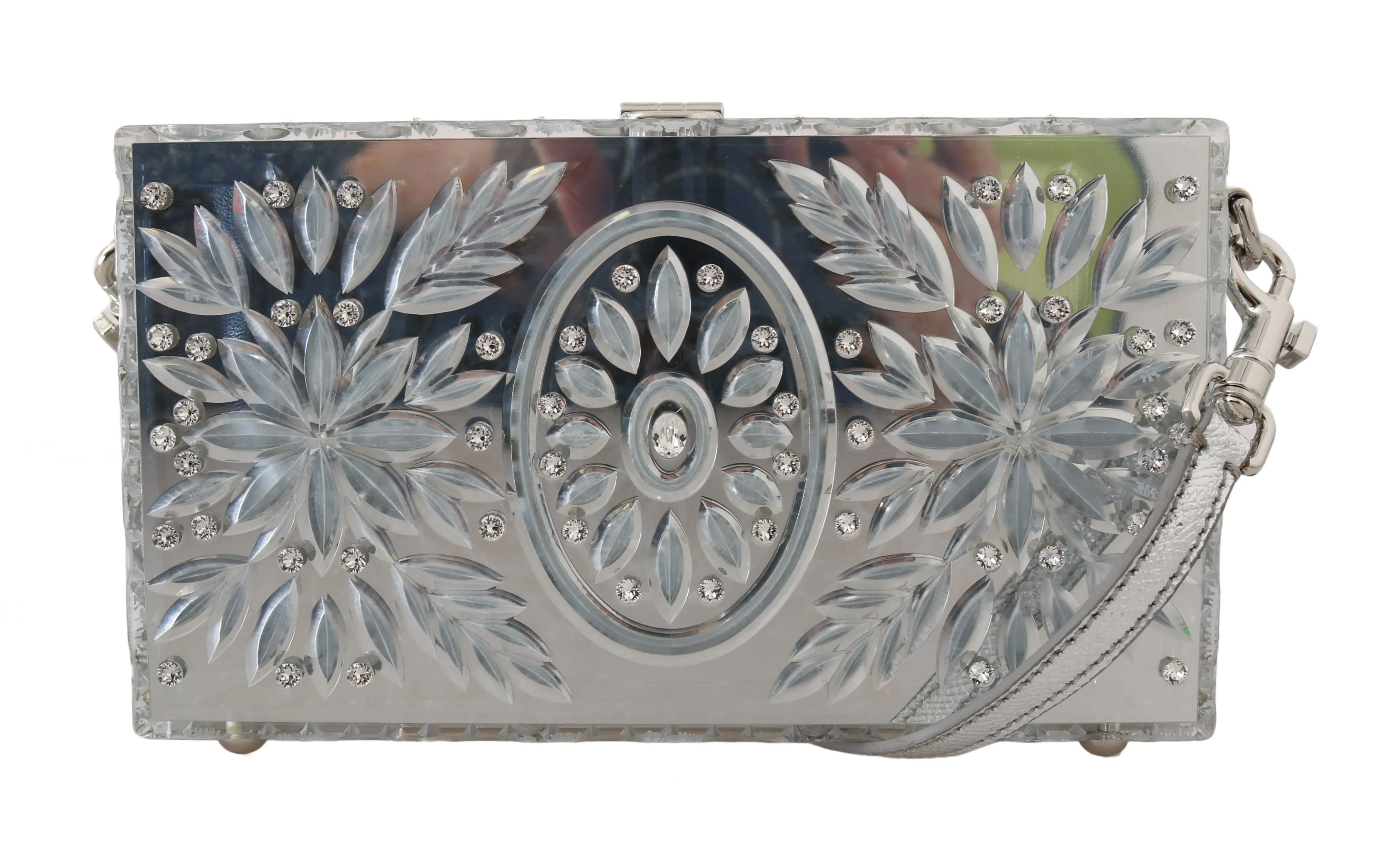 Silver Plexi Crystal SICILY Clutch Purse