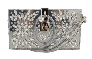 Silver Plexi Crystal SICILY Clutch Purse
