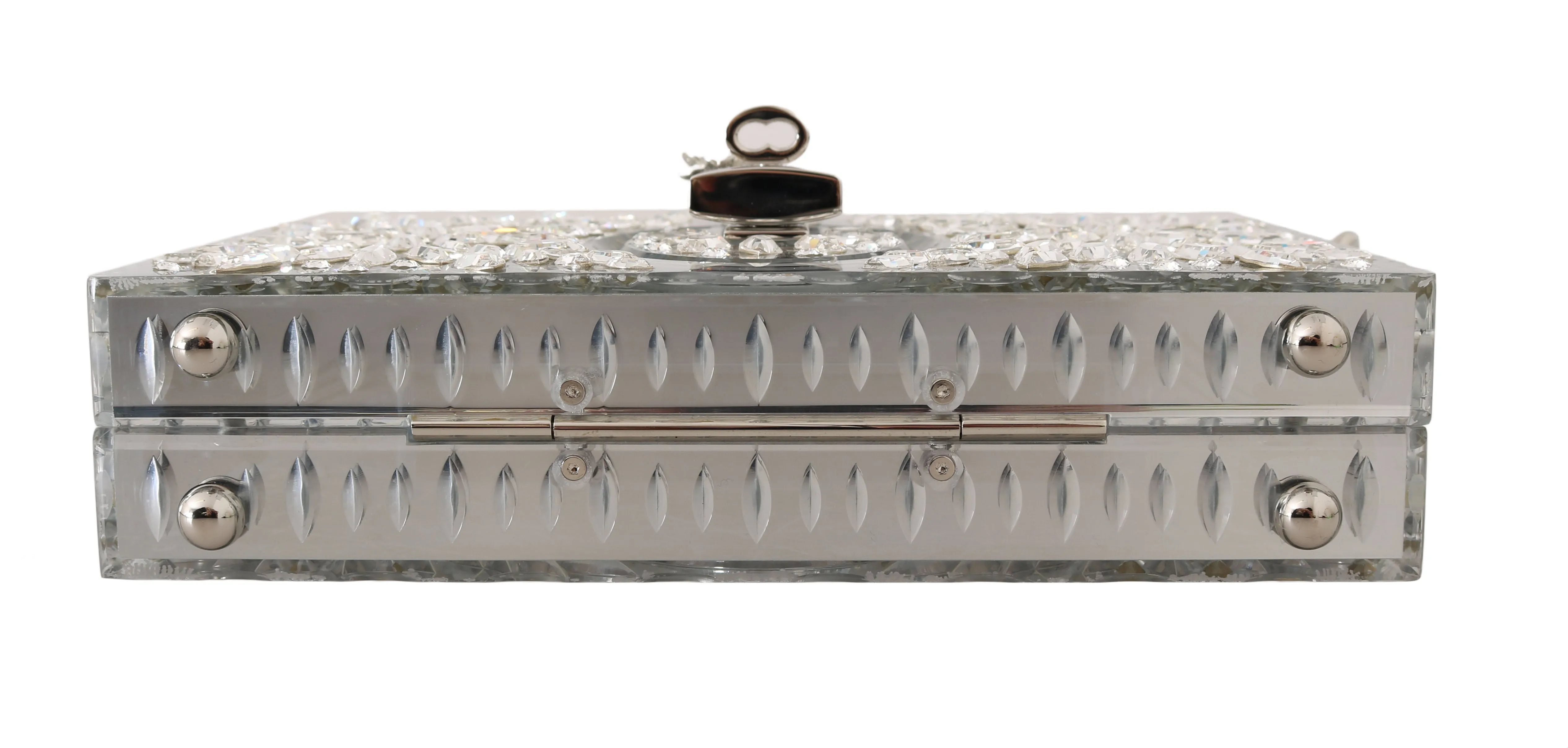 Silver Plexi Crystal SICILY Clutch Purse