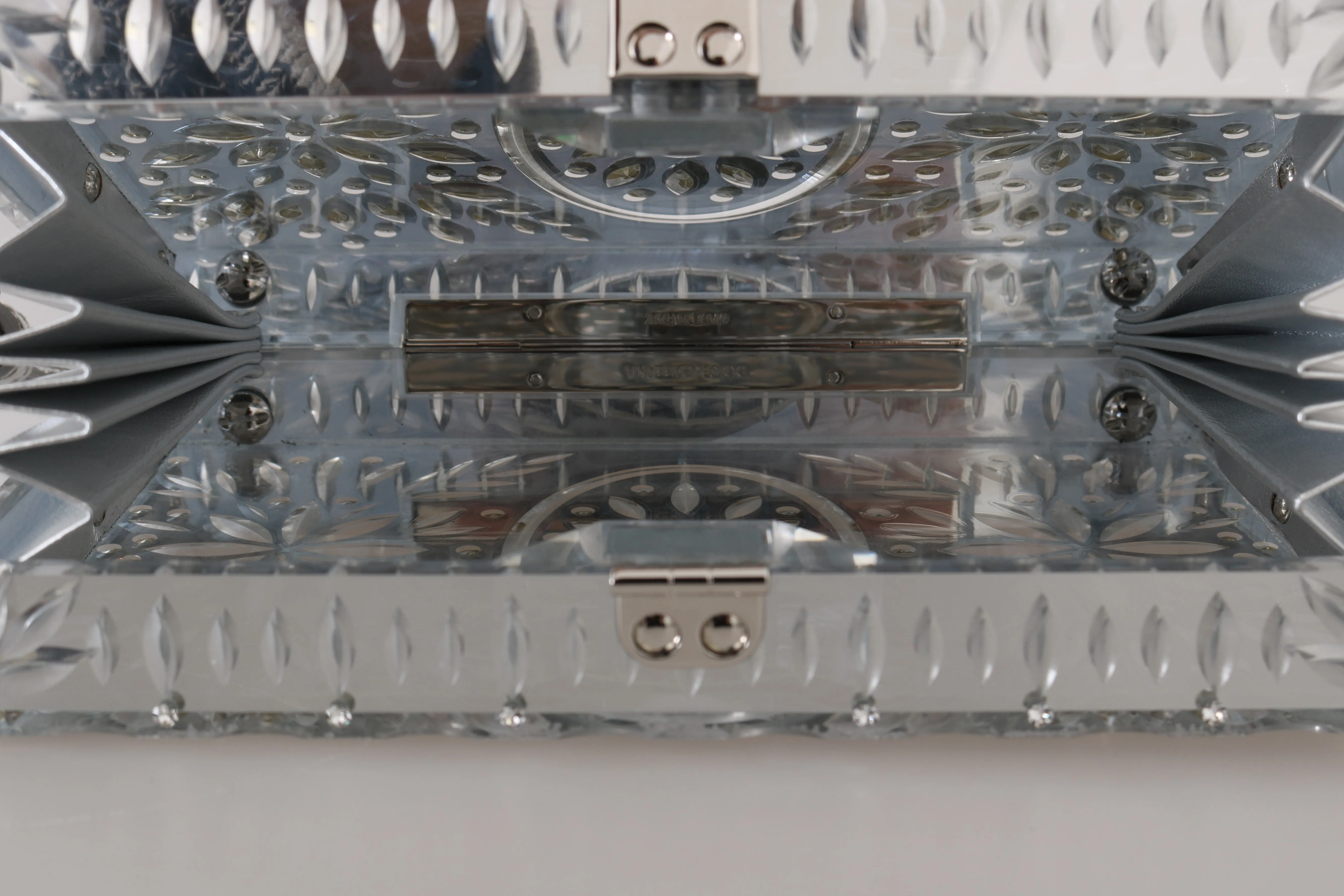 Silver Plexi Crystal SICILY Clutch Purse