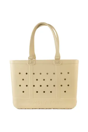 Simply Southern Large Waterproof Tote Bag in Sand | 0125-SIMPLYTOTE-SAND