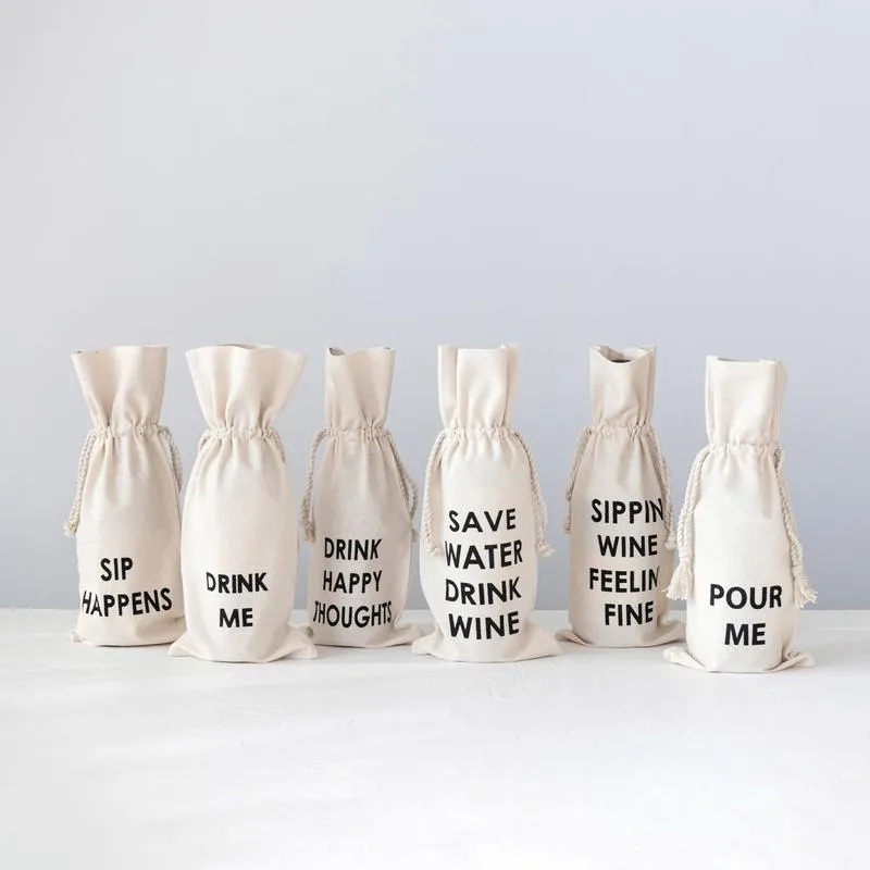 Sip Happens Cotton Wine Bag