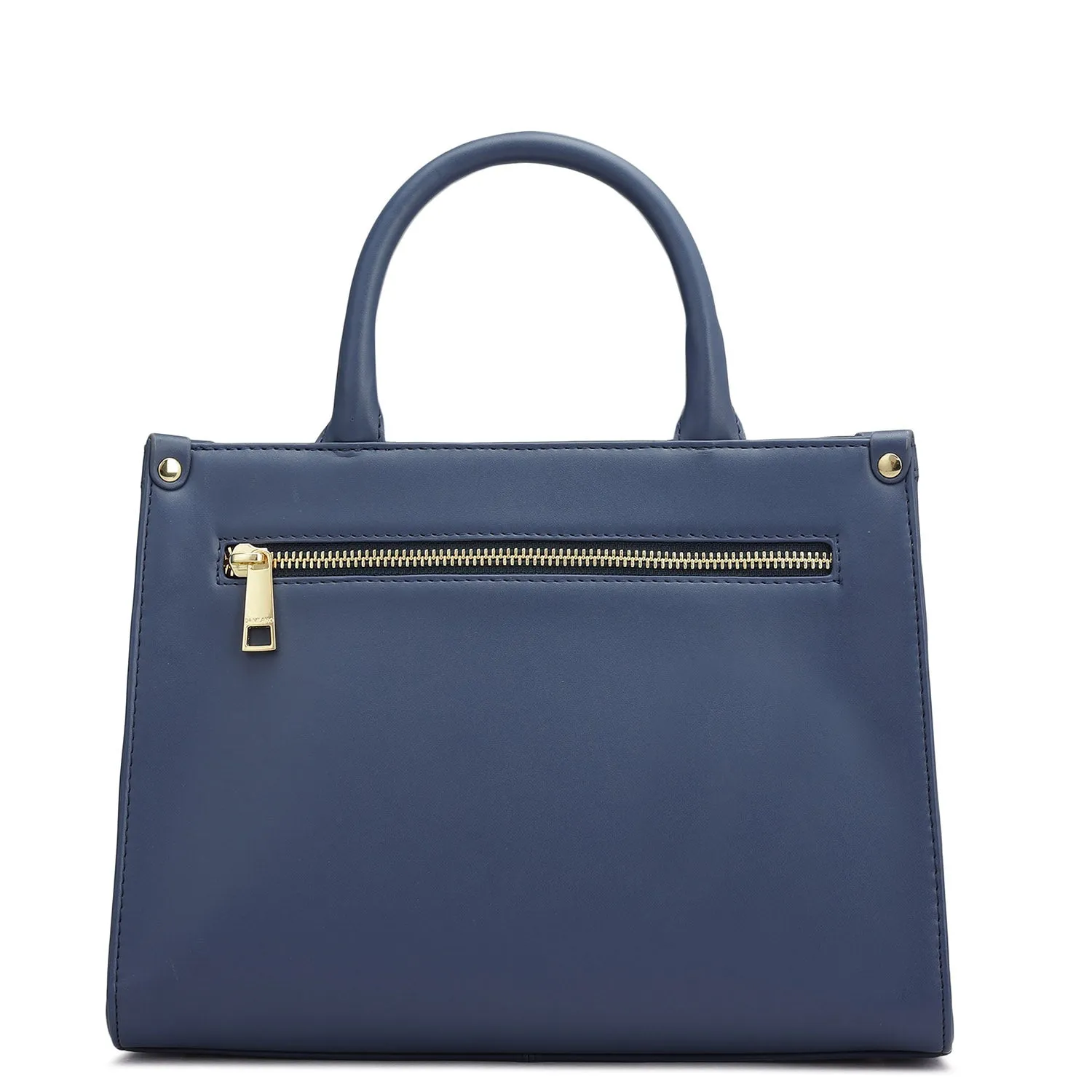 Small Croco Plain Leather Satchel - Stardust