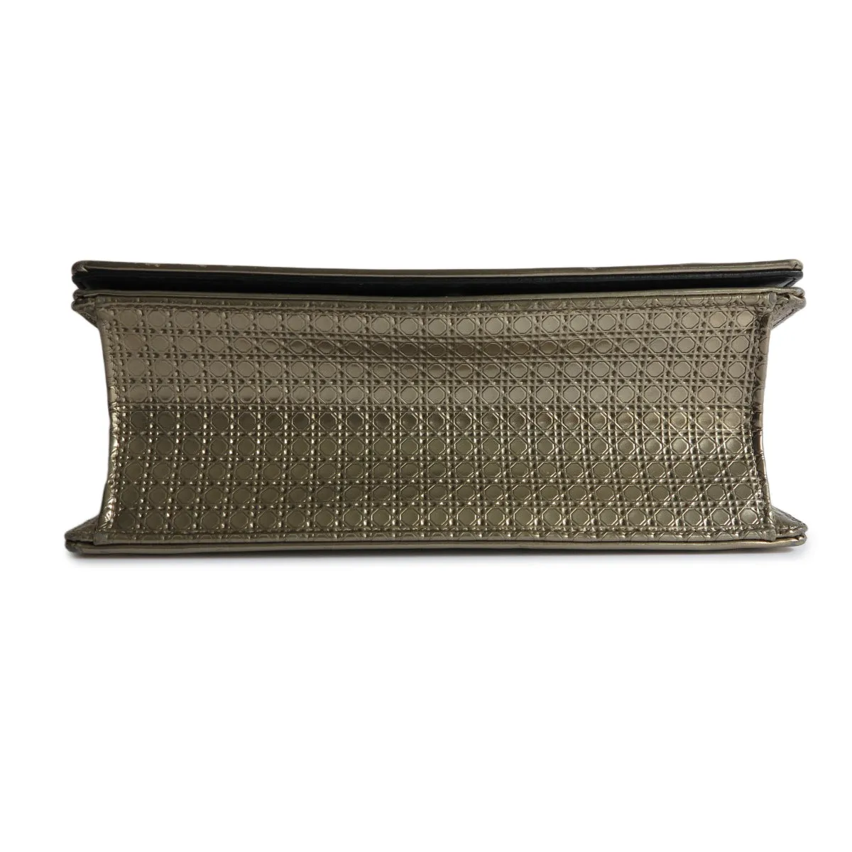 Small Diorama Bag in Gold Micro-Cannage Patent Leather