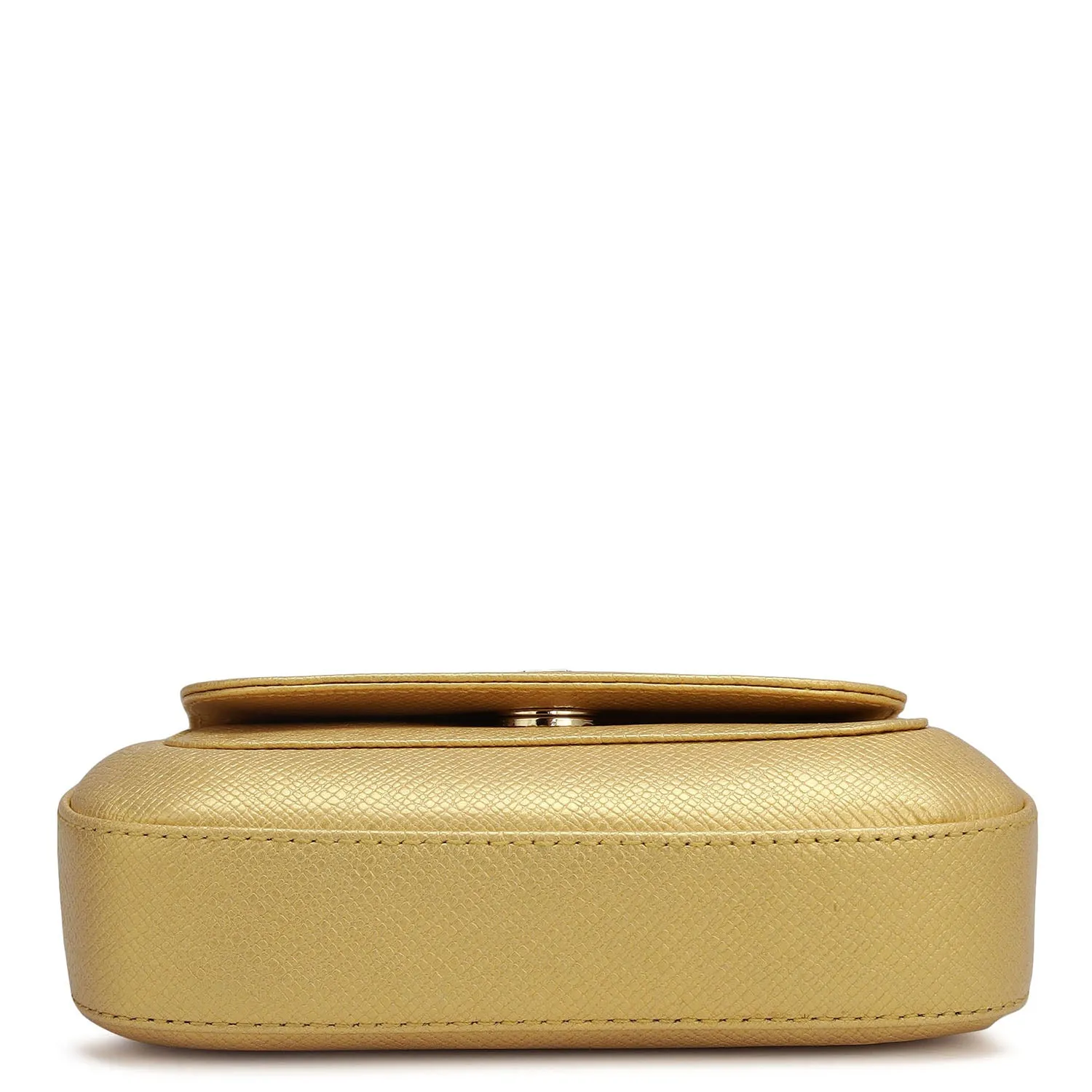 Small Franzy Leather Satchel - Gold
