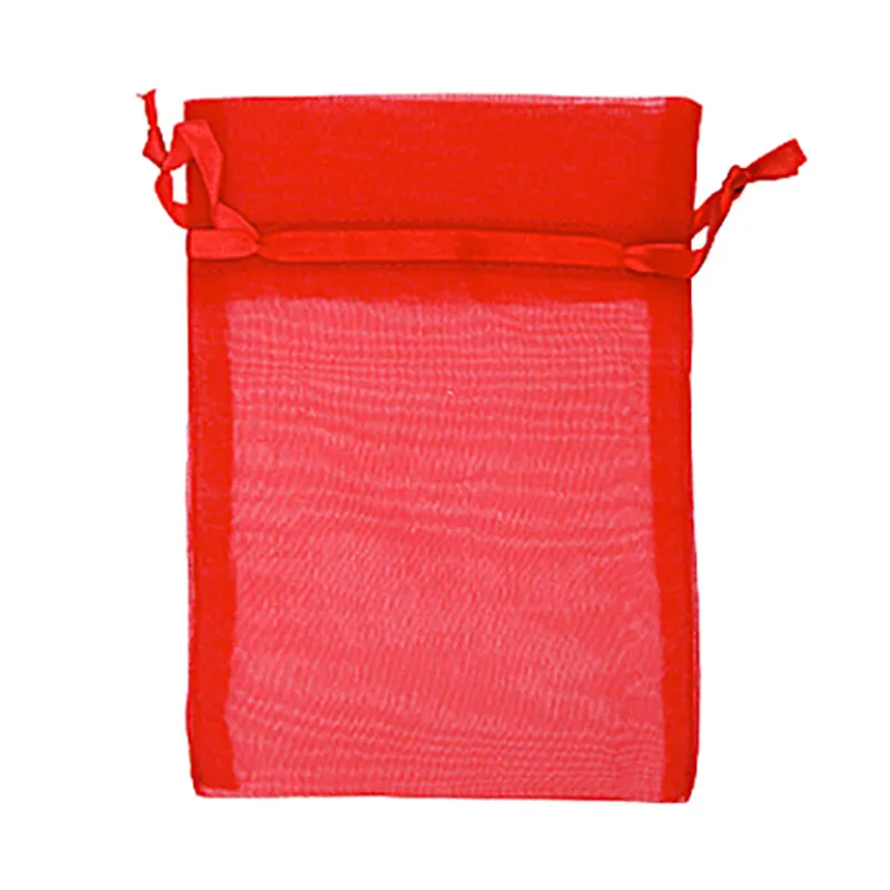 SMALL ORGANZA BAG RED 17CMX12.5CM 5PC