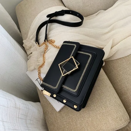 Small Shoulder Messenger Bag Special Lock Design Female Travel Handbags