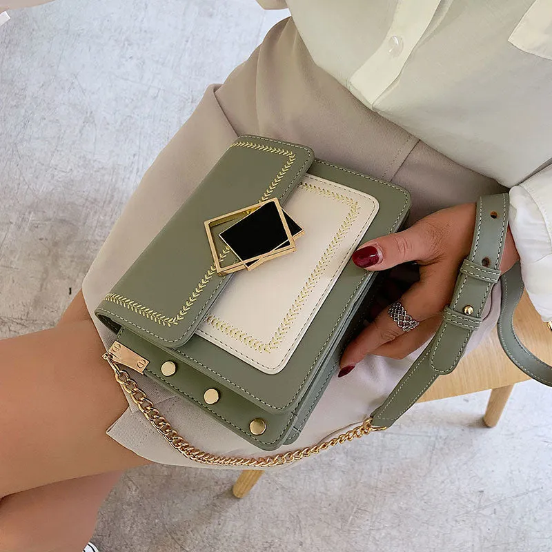 Small Shoulder Messenger Bag Special Lock Design Female Travel Handbags
