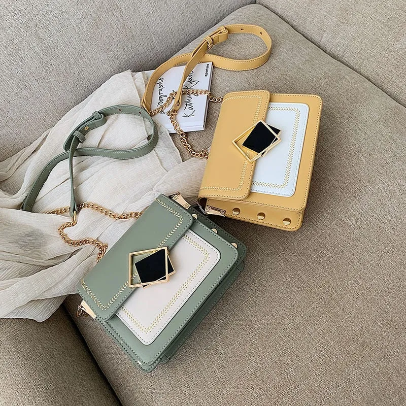 Small Shoulder Messenger Bag Special Lock Design Female Travel Handbags
