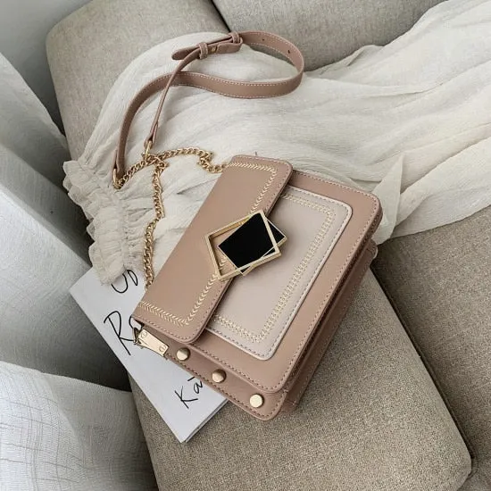 Small Shoulder Messenger Bag Special Lock Design Female Travel Handbags