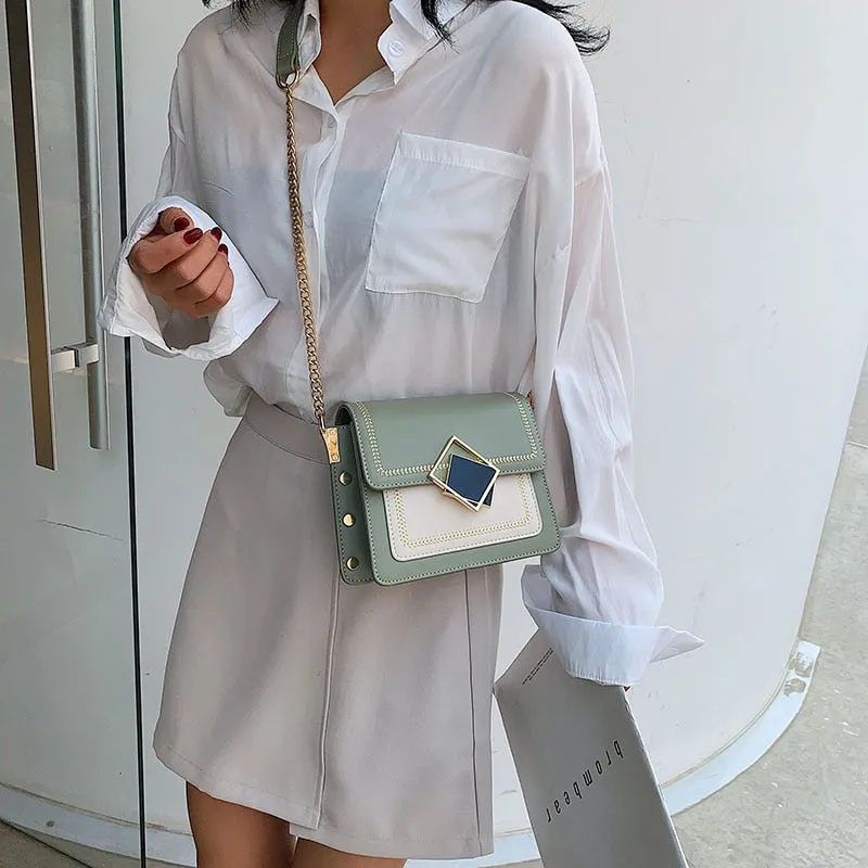 Small Shoulder Messenger Bag Special Lock Design Female Travel Handbags