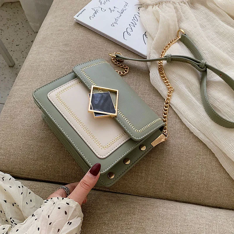 Small Shoulder Messenger Bag Special Lock Design Female Travel Handbags