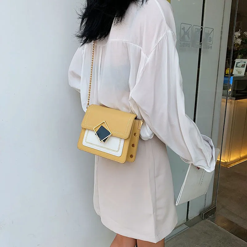 Small Shoulder Messenger Bag Special Lock Design Female Travel Handbags