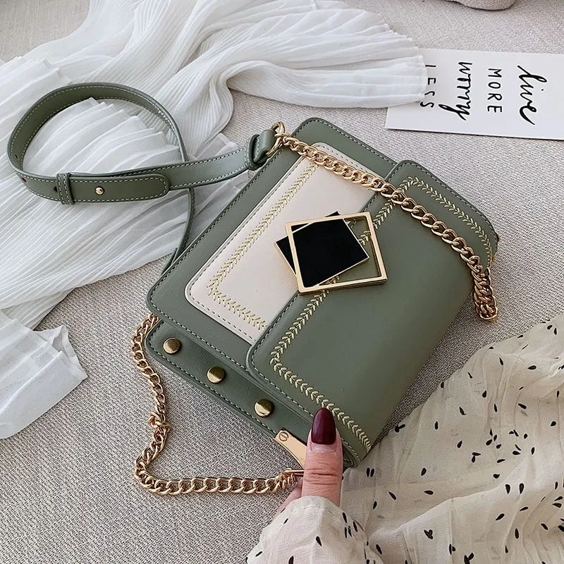 Small Shoulder Messenger Bag Special Lock Design Female Travel Handbags