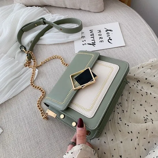 Small Shoulder Messenger Bag Special Lock Design Female Travel Handbags