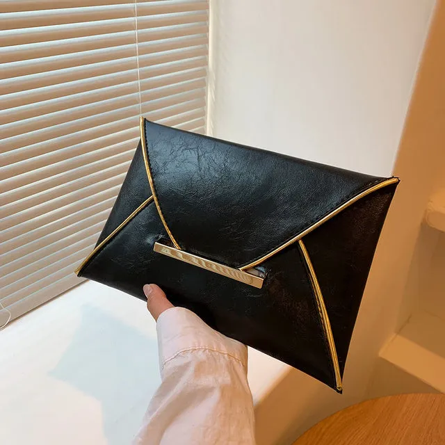 Snake Pattern Envelope Clutch