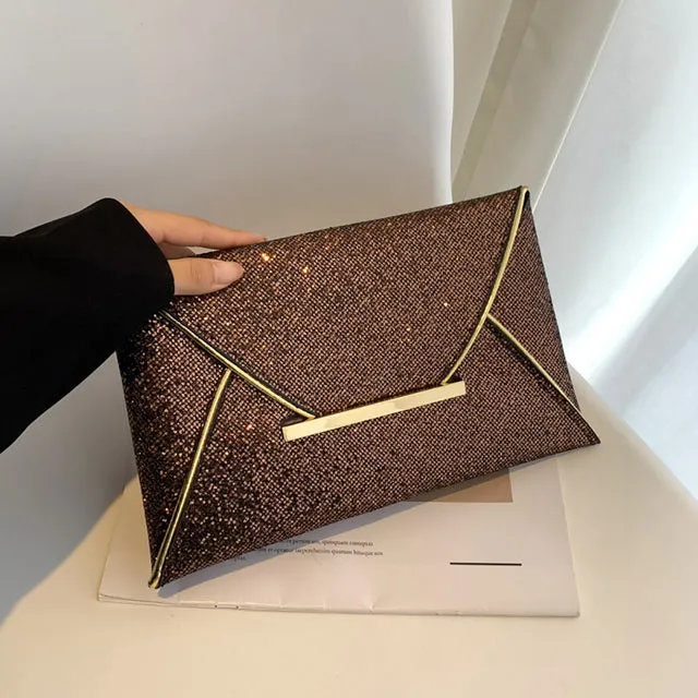 Snake Pattern Envelope Clutch