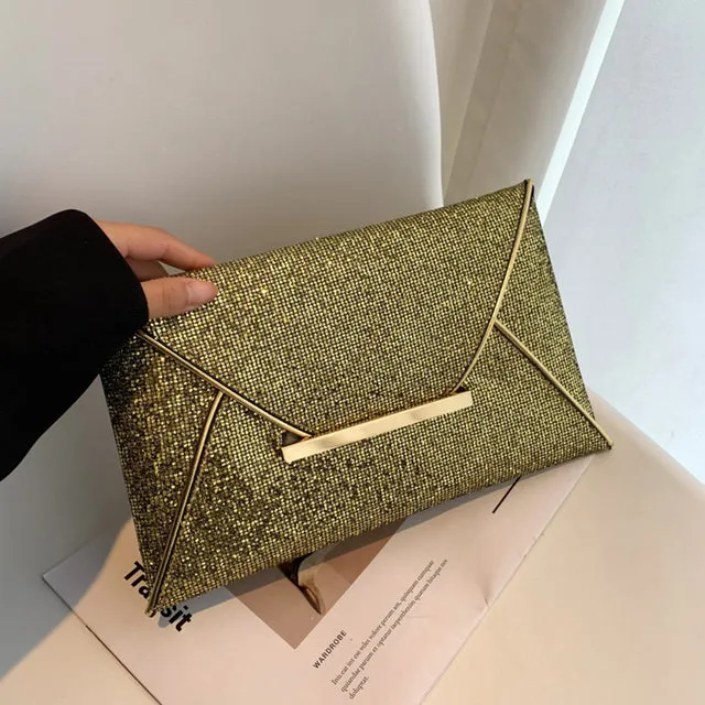 Snake Pattern Envelope Clutch