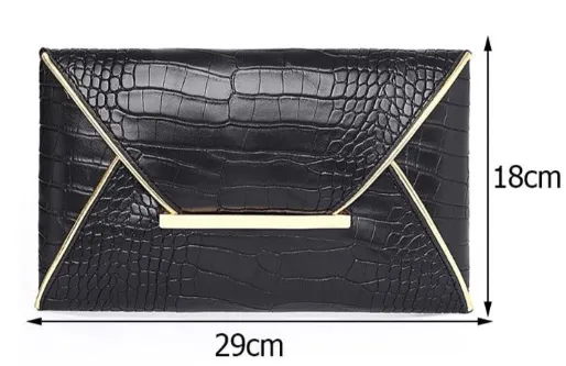 Snake Pattern Envelope Clutch