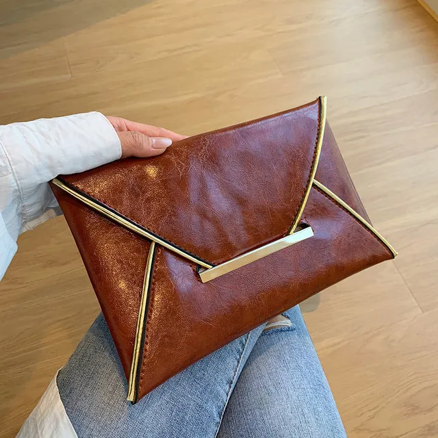 Snake Pattern Envelope Clutch