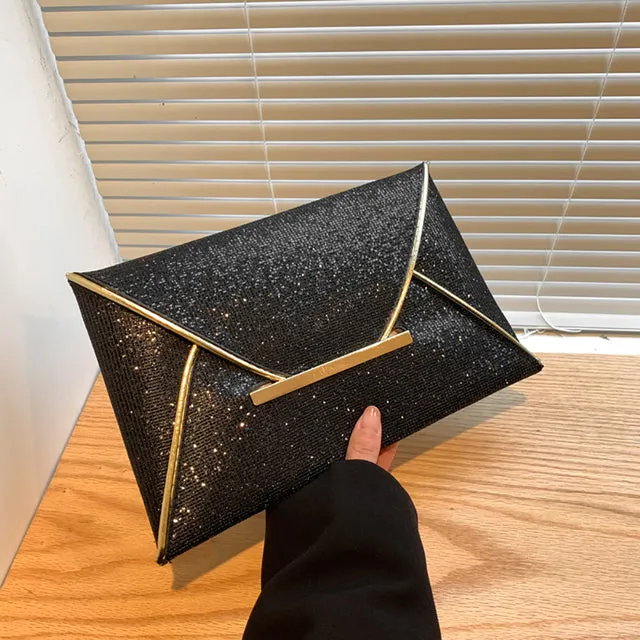 Snake Pattern Envelope Clutch