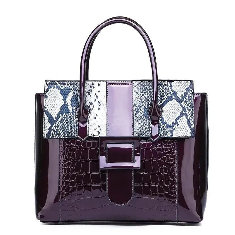 Snake Pattern Women's Shoulder Bag with Snake Design - Stylish 30x26x12cm Kelly Bag