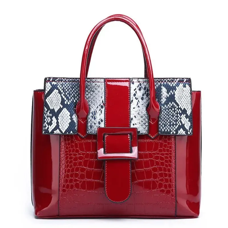 Snake Pattern Women's Shoulder Bag with Snake Design - Stylish 30x26x12cm Kelly Bag