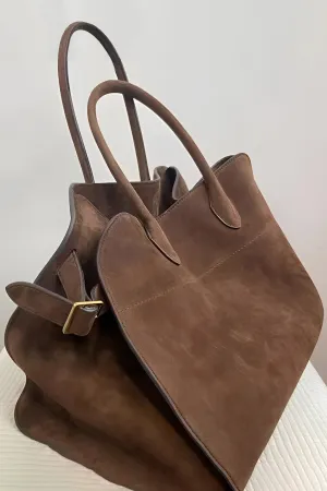 Solid color vintage faux leather tote bag 