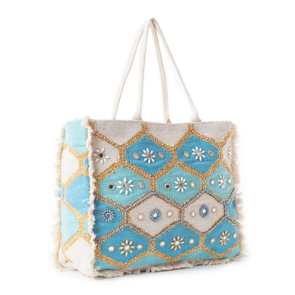 Sonoran Starlight Weekender Bag In Blue & White