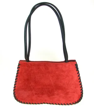 SP38-R  Laced Suede Purse-Red